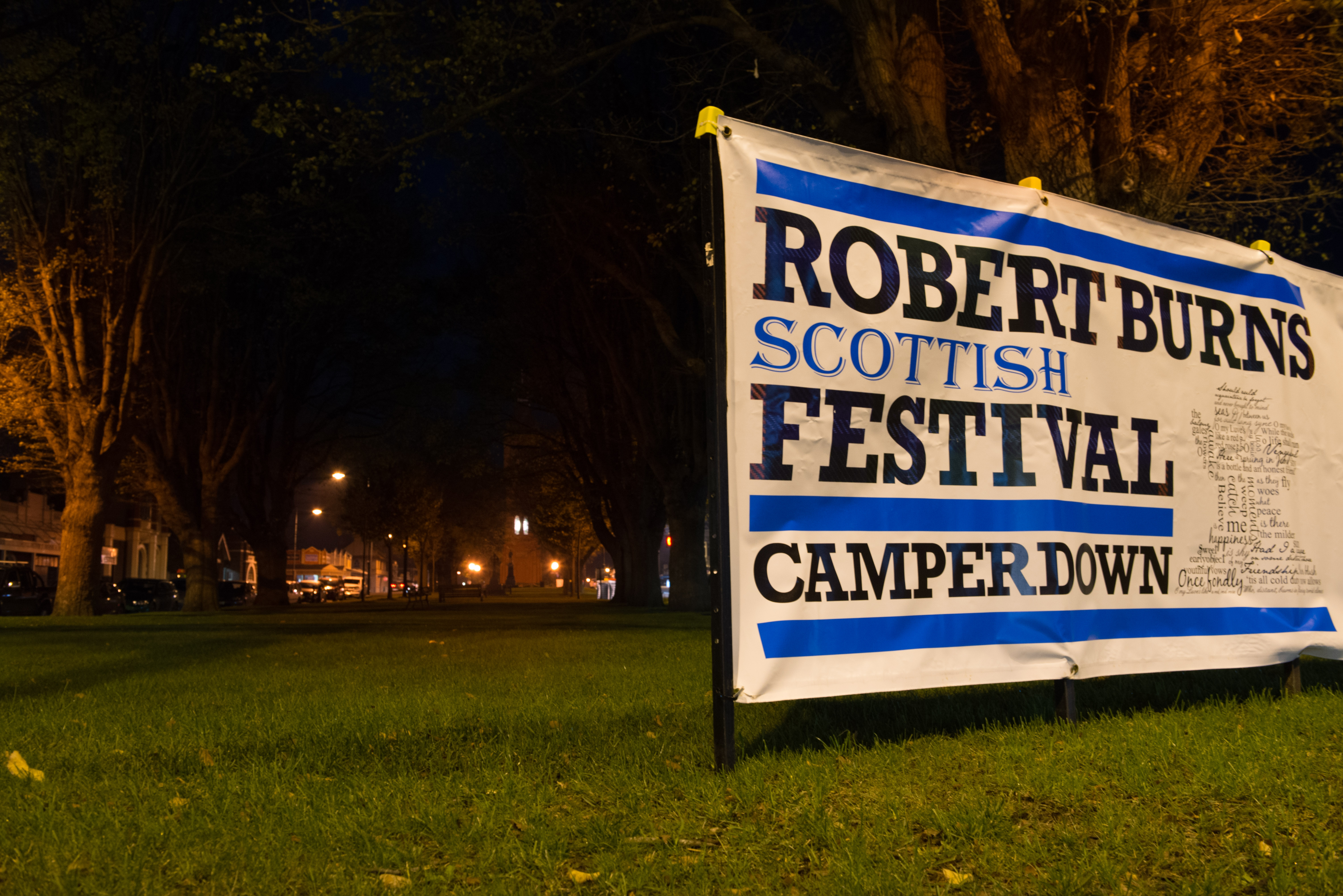 Robert Burns Festival sign